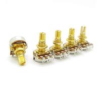 Jaopary Guitar Potentiometer Audio Volume&Tone Pots Switch Control A500k Split Shaft Taper Potentiometers Gold Pack Of 5