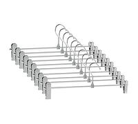 Jaopary Hangers,Skirt Hangers with Clips Space Saving,Adjustable Clips Hangers Clothes Hangers for Pants 10 Pack
