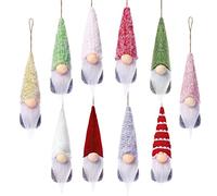 JaosWish 10PCS Gonks Christmas Tree Hanging Decorations, Mini Gnome Pendants Small Xmas Swedish Tomte Christmas Ornaments Indoor for Home Room Wall Window Decor