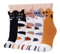 JaosWish Fluffy Socks for Women and Girls, Animal Bed Socks Warm Cosy Thermal Fuzzy Slipper Socks for Winter