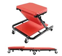 JAOSY 36 inch Heavy Duty Folding Mechanics Car Creeper with 6 Smooth-Running 360° Swivel Wheels, 150kg Load Capacity, Extended 36" Rolling Mechanics Creeper for Under Vehicle Repair, Red