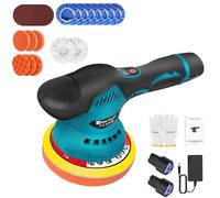 JAOSY Car Polisher and Buffer Set, Car Polisher Cordless Car Polishing Machine, 2.0Ah 2PCS 12V Lithium Rechargeable Battery, Portable Buffer Kit for Waxing