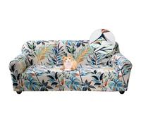 Jaotto Sofa Covers 4 Seater Stretch Sofa Slipcovers Universal Couch Cover 1-Piece Washable Non-Slip Pattern Spandex Polyester Loveseat Sofa Slipcover Protector for Pets,Tropical Leaves