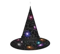 JaoXer Abstract Science Chemistry Witch Hat Halloween - Foldable Decorative Party Hat with LED Lights for Party, Masquerade, Carnival & Christmas