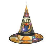 JaoXer Ancient Egypt Tribe Series Witch Hat Halloween - Foldable Decorative Party Hat with LED Lights for Party, Masquerade, Carnival & Christmas
