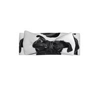 JaoXer Cute Black Pug Dog Baby Bow Headband - Soft Bow Hair Accessories for Baby, Newborn, Infants, Toddlers and Kids