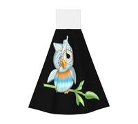 JaoXer Cute Owl Coral Velvet Hand Wipes Hanging Towel - Quick Dry Cleaning Cloths for Kitchen, Bathroom, Camping & More