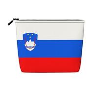 JaoXer Flag of the Commonwealth of Dominica Print Fake Hemp Makeup Bag - Travel Toiletry Organizer, Reusable Cosmetic Pouch, One Pack for Multiple Uses, Flag of Slovenia, One Size