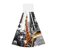 JaoXer Giraffe in New York Coral Velvet Hand Wipes Hanging Towel - Quick Dry Cleaning Cloths for Kitchen, Bathroom, Camping & More