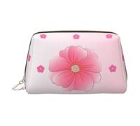 JaoXer Gold Leather Makeup Bag - Blooming carnations Print Travel Cosmetic Bags with Zipper, Portable Toiletry Organizer for Daily Use, Gold, One Size
