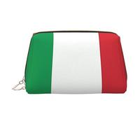 JaoXer Gold Leather Makeup Bag - italy flag Print Travel Cosmetic Bags with Zipper, Portable Toiletry Organizer for Daily Use, Gold, One Size