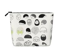 JaoXer Hedgehog Fake Hemp Makeup Bag, Toiletry Organizer - One Pack for Multiple Daily Uses, Business Trip Companion, Black, One Size