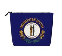 JaoXer Kentucky State Flag Print Fake Hemp Makeup Bag â€“ Travel Toiletry Organizer, Reusable Cosmetic Pouch, One Pack for Multiple Uses