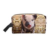 JaoXer Large Travel Cosmetic Bag – Reusable Cute Pig Print Dopp Kit for Toiletries, Portable Organizer for Men and Women, White, One Size