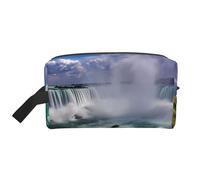 JaoXer Large Travel Cosmetic Bag â€“ Reusable Niagara Falls Print Dopp Kit for Toiletries, Portable Organizer for Men and Women, White, One Size