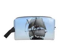 JaoXer Large Travel Cosmetic Bag – Reusable old sailing ship Print Dopp Kit for Toiletries, Portable Organizer for Men and Women, White, One Size