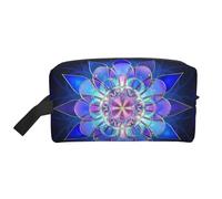 JaoXer Large Travel Cosmetic Bag â€“ Reusable Rectangle Mandala Print Dopp Kit for Toiletries, Portable Organizer for Men and Women, White, One Size