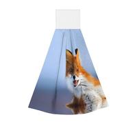 JaoXer Little Fox Coral Velvet Hand Wipes Hanging Towel - Quick Dry Cleaning Cloths for Kitchen, Bathroom, Camping & More