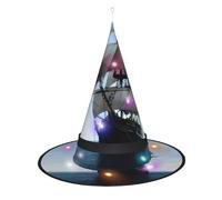 JaoXer old sailing ship Witch Hat Halloween - Foldable Decorative Party Hat with LED Lights for Party, Masquerade, Carnival & Christmas
