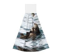 JaoXer Otter Coral Velvet Hand Wipes Hanging Towel - Quick Dry Cleaning Cloths for Kitchen, Bathroom, Camping & More