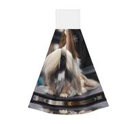 JaoXer Pekingese Dog Coral Velvet Hand Wipes Hanging Towel - Quick Dry Cleaning Cloths for Kitchen, Bathroom, Camping & More