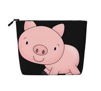 JaoXer piggy Fake Hemp Makeup Bag, Toiletry Organizer – One Pack for Multiple Daily Uses, Business Trip Companion, Black, One Size