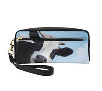 JaoXer Reusable Cosmetic Makeup Bag â€“ Travel Toiletry Organizer, Full Design Cow Patterns Print Leather Pouch for Women, Black, One Size