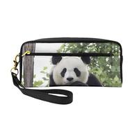 JaoXer Reusable Cosmetic Makeup Bag â€“ Travel Toiletry Organizer, Full Design Lovely Panda Print Leather Pouch for Women, Black, One Size