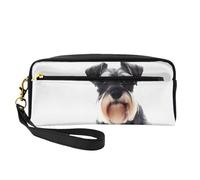 JaoXer Reusable Cosmetic Makeup Bag â€“ Travel Toiletry Organizer, Full Design Well-behaved schnauzer Print Leather Pouch for Women, Black, One Size