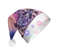 JaoXer The Old Hollywood LED Christmas Hat for Adults - New Year Party Headwear, Holiday Warm Plush Santa Comfort Cap, Merry Beanie