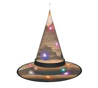 JaoXer Vintage Great Egyptian Pyramid Witch Hat Halloween - Foldable Decorative Party Hat with LED Lights for Party, Masquerade, Carnival & Christmas