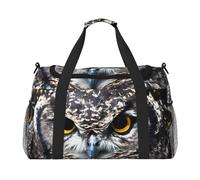 JaoXer Yellow eyed owl Hand Travel Bag - Large Insulated Eco Bag, Perfect for Camping, Grocery, Sports, Gym & Outdoor Adventures