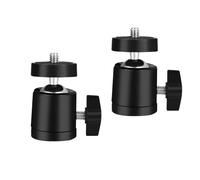 JAOXISOU 2 Pack Universal 1/4" Swivel Mini Ball Head Screw Tripod Mount, 360 Degree Rotating Mount Base Adapter for DSLR Cameras Tripods Monopods Camcorder Light Stand Bracket