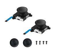 JAOYSTII 3D Replacement Joystick Analog, Thumb Stick for Nintendo Switch, 2-Pack Analog Joystick Replacement with 2pcs Thumb Stick Caps & Screws (Black)