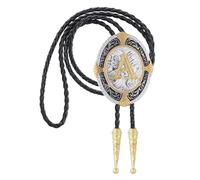 JAOYU Bolo Tie for Men Golden Initial Letter ABCDMJR to Z Western Cowboy Bolo Tie for Women Leather Necktie Bolero Ties, A, Medium