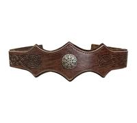 JAOYU Medieval Headband Pirate Embossed Faux Leather Headpiece, Retro Adjustable Leather Renaissance Viking Helmet, Cosplay Costume Accessories Brown, Brown, Large