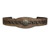 JAOYU Medieval Pu Leather Headband Retro Viking Emboss Headband Headpiece Halloween Carnival Party Costume Props Brown, Brown, Large