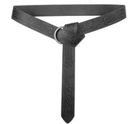JAOYU Medieval Viking Belt for Men Renaissance Knight Belt Embossed PU Leather O Ring Belt Viking Costume LARP Accessories, Wjpd018-black, L
