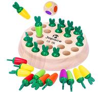 Japace Carrot Memory Chess Board Game, Wooden Memory Game for Kids Training Concentration & Logical Thinking, Montessori Educational Wooden Toys Children's Games for 3 4 5 6+ Year Olds Boy Girl Gift