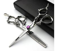 Japan 440C modeling studio scissors hairdresser professional 6 inch modeling tools set cutting scissors + thinning scissors (2pcs)