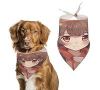 Japan Anime Dog Bandanas Cute Soft Cotton Puppy Scarves Washable Daily Summer Durable Triangle Reversible Bibs Suitable for Small Medium Large Dogs and Cats