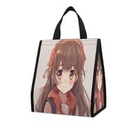 Japan Anime Insulated Lunch Bag Box, 12L Capacity with Dual Side Pockets, Foldable Cooler Tote, Leakproof Lunch Cooler Bag, Reusable Picnic Tote Bags for Work Travel Office Beach