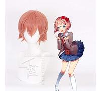 Japan Anime Sayori Cosplay Wig Short Orange Red Hair Wig Heat fiber Costume Party Hair One Size Orange