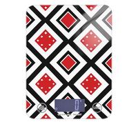 Japan Argyle Pattern Red Black Easy Clean Food Scale for Diet 11lb/0.18oz, 5kg/5g Small Digital Scale Grams with 4 Unit for Weight Loss Meal Prep Keto (Batteries not Included)
