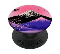 Japan Art Asian Scenic Mount Fuji Cherry Blossoms Birds PopSockets Adhesive PopGrip