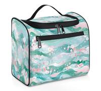 Japan Art Flowers Travel Toiletry Bag for Women Men Kids Girls Boys 11.2 L Big Cosmetic Makeup Bag Hanging Wash Pouch Bag Toiletries Organizer Shower Bag