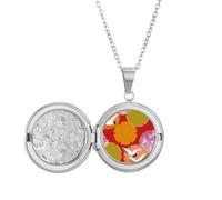 Japan Art Japanese Style Crane Locket Necklace Hold Picture Jewelry Birthday Gift