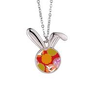 Japan Art Japanese Style Crane Rabbit Necklace Pendant Bunny Animal Jewelry Gift