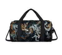 Japan Art Koi Fish Sport Duffel Bag with Shoes Compartment Overnight Weekender Bags Travel Gym Luggage Organizer for Women Men Kids Girls Boys