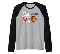 Japan Australia Flag Japanese Australian Roots Raglan Baseball Tee